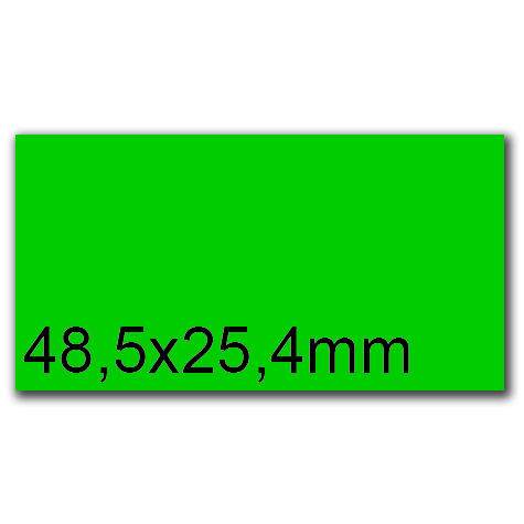 wereinaristea EtichetteAutoadesive, 48,5x25,4(25,4x48,5mm) Carta VERDE, adesivo Permanente, angoli a spigolo, per ink-jet, laser e fotocopiatrici, su foglio A4 (210x297mm).