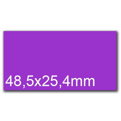 wereinaristea EtichetteAutoadesive, 48,5x25,4(25,4x48,5mm) Carta VIOLA, adesivo Permanente, angoli a spigolo, per ink-jet, laser e fotocopiatrici, su foglio A4 (210x297mm).
