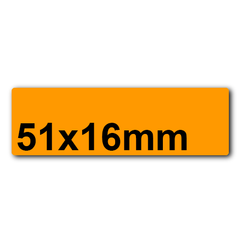 wereinaristea EtichetteAutoadesive, 51x16(16x51mm) Carta ARANCIONE adesivo Permanente, angoli arrotondati, per ink-jet, laser e fotocopiatrici, su foglio A4 (210x297mm).