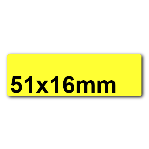wereinaristea EtichetteAutoadesive, 51x16(16x51mm) Carta GIALLO, adesivo Permanente, angoli arrotondati, per ink-jet, laser e fotocopiatrici, su foglio A4 (210x297mm).