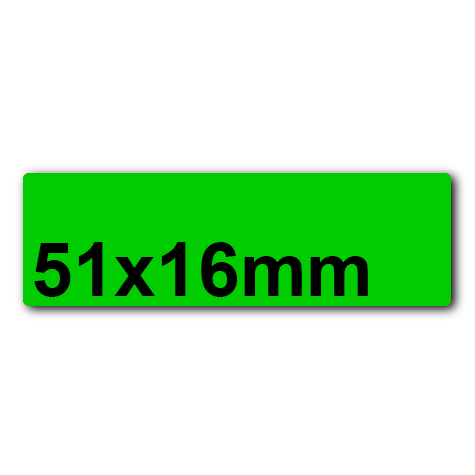 wereinaristea EtichetteAutoadesive, 51x16(16x51mm) Carta VERDE, adesivo Permanente, angoli arrotondati, per ink-jet, laser e fotocopiatrici, su foglio A4 (210x297mm).