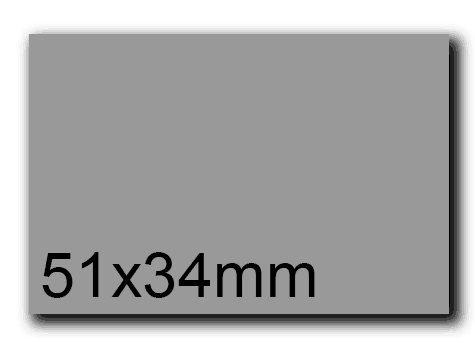 wereinaristea EtichetteAutoadesive, 51x34(34x51mm) Carta GRIGIO, adesivo Permanente, angoli a spigolo, per ink-jet, laser e fotocopiatrici, su foglio A4 (210x297mm).