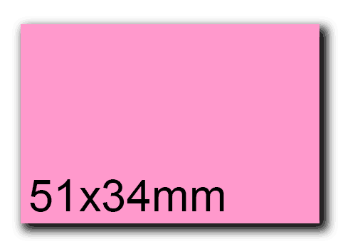wereinaristea EtichetteAutoadesive, 51x34(34x51mm) Carta ROSA, adesivo Permanente, angoli a spigolo, per ink-jet, laser e fotocopiatrici, su foglio A4 (210x297mm).