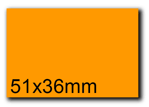 wereinaristea EtichetteAutoadesive, 51x36(36x51mm) Carta ARANCIONE, adesivo Permanente, angoli a spigolo, per ink-jet, laser e fotocopiatrici, su foglio A4 (210x297mm).