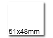 wereinaristea EtichetteAutoadesive, COPRENTE, 51x48(48x51mm) Carta BIANCO, adesivo Permanente, angoli a spigolo, per ink-jet, laser e fotocopiatrici, su foglio A4 (210x297mm) bra3022