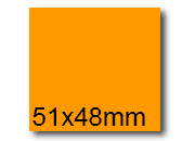 wereinaristea EtichetteAutoadesive, 51x48(48x51mm) Carta ARANCIONE, adesivo Permanente, angoli a spigolo, per ink-jet, laser e fotocopiatrici, su foglio A4 (210x297mm) BRA3022ar