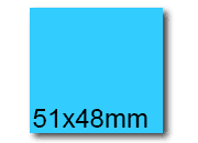 wereinaristea EtichetteAutoadesive, 51x48(48x51mm) Carta AZZURRO, adesivo Permanente, angoli a spigolo, per ink-jet, laser e fotocopiatrici, su foglio A4 (210x297mm) bra3022AZ