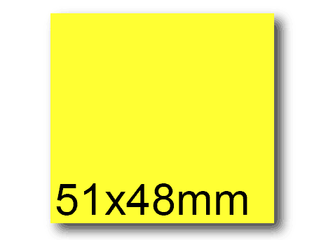 wereinaristea EtichetteAutoadesive, 51x48(48x51mm) Carta GIALLO, adesivo Permanente, angoli a spigolo, per ink-jet, laser e fotocopiatrici, su foglio A4 (210x297mm).
