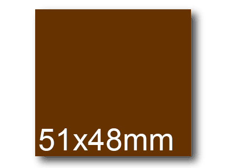 wereinaristea EtichetteAutoadesive, 51x48(48x51mm) Carta MARRONE, adesivo Permanente, angoli a spigolo, per ink-jet, laser e fotocopiatrici, su foglio A4 (210x297mm).