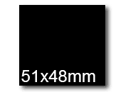wereinaristea EtichetteAutoadesive, 51x48(48x51mm) Carta NERO, adesivo Permanente, angoli a spigolo, per ink-jet, laser e fotocopiatrici, su foglio A4 (210x297mm) BRA3022ne