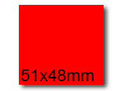 wereinaristea EtichetteAutoadesive, 51x48(48x51mm) Carta ROSSO, adesivo Permanente, angoli a spigolo, per ink-jet, laser e fotocopiatrici, su foglio A4 (210x297mm).
