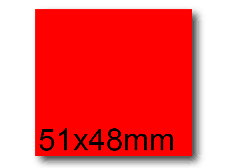 wereinaristea EtichetteAutoadesive, 51x48(48x51mm) Carta ROSSO, adesivo Permanente, angoli a spigolo, per ink-jet, laser e fotocopiatrici, su foglio A4 (210x297mm).