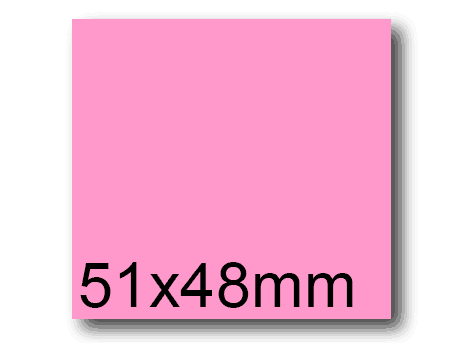 wereinaristea EtichetteAutoadesive, 51x48(48x51mm) Carta ROSA, adesivo Permanente, angoli a spigolo, per ink-jet, laser e fotocopiatrici, su foglio A4 (210x297mm).