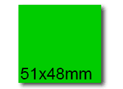 wereinaristea EtichetteAutoadesive, 51x48(48x51mm) Carta VERDE, adesivo Permanente, angoli a spigolo, per ink-jet, laser e fotocopiatrici, su foglio A4 (210x297mm).