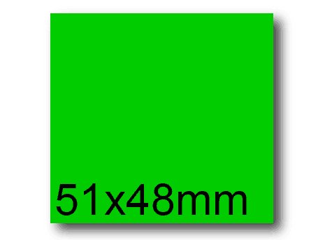 wereinaristea EtichetteAutoadesive, 51x48(48x51mm) Carta VERDE, adesivo Permanente, angoli a spigolo, per ink-jet, laser e fotocopiatrici, su foglio A4 (210x297mm).