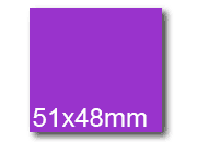 wereinaristea EtichetteAutoadesive, 51x48(48x51mm) Carta VIOLA, adesivo Permanente, angoli a spigolo, per ink-jet, laser e fotocopiatrici, su foglio A4 (210x297mm) BRA3022vi
