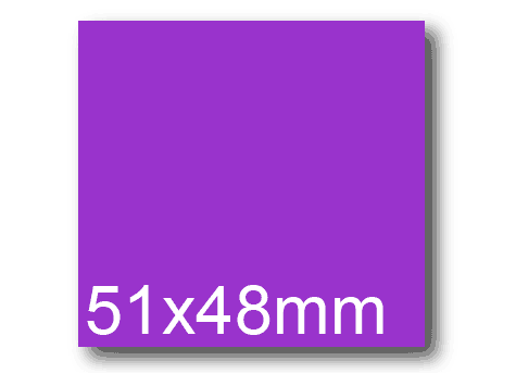 wereinaristea EtichetteAutoadesive, 51x48(48x51mm) Carta VIOLA, adesivo Permanente, angoli a spigolo, per ink-jet, laser e fotocopiatrici, su foglio A4 (210x297mm).