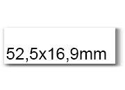 wereinaristea EtichetteAutoadesive, 52,5x16,9(16,9x52,5mm) Carta BIANCO, adesivo Permanente, angoli a spigolo, per ink-jet, laser e fotocopiatrici, su foglio A4 (210x297mm) bra3024