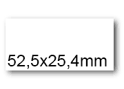 wereinaristea EtichetteAutoadesive, 52,5x25,4(25,4x52,5mm) Carta BIANCO, adesivo Permanente, angoli a spigolo, per ink-jet, laser e fotocopiatrici, su foglio A4 (210x297mm).