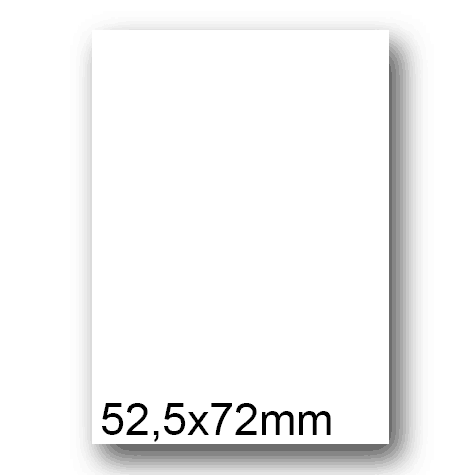 wereinaristea EtichetteAutoadesive, 52,5x72(72x52,5mm) Carta BIANCO, adesivo Permanente, angoli a spigolo, per ink-jet, laser e fotocopiatrici, su foglio A4 (210x297mm).