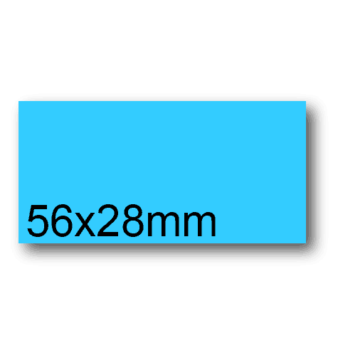 wereinaristea EtichetteAutoadesive, 56x28(28x56mm) Carta AZZURRO, adesivo Permanente, angoli arrotondati, per ink-jet, laser e fotocopiatrici, su foglio A4 (210x297mm).