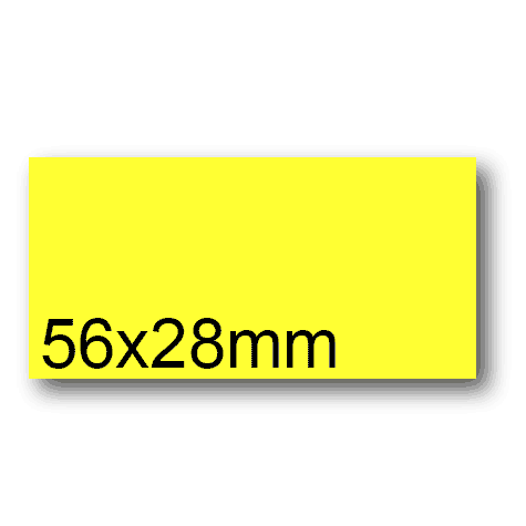 wereinaristea EtichetteAutoadesive, 56x28(28x56mm) Carta GIALLO, adesivo Permanente, angoli arrotondati, per ink-jet, laser e fotocopiatrici, su foglio A4 (210x297mm).