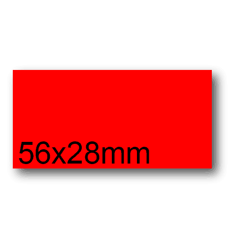 wereinaristea EtichetteAutoadesive, 56x28(28x56mm) Carta ROSSO, adesivo Permanente, angoli arrotondati, per ink-jet, laser e fotocopiatrici, su foglio A4 (210x297mm).