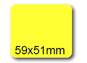 wereinaristea EtichetteAutoadesive, 59x51(51x59mm) Carta GIALLO, adesivo Permanente, angoli arrotondati, per ink-jet, laser e fotocopiatrici, su foglio A4 (210x297mm) bra3034GI