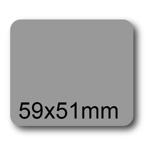 wereinaristea EtichetteAutoadesive, 59x51(51x59mm) Carta GRIGIO, adesivo Permanente, angoli arrotondati, per ink-jet, laser e fotocopiatrici, su foglio A4 (210x297mm).