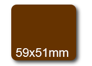 wereinaristea EtichetteAutoadesive, 59x51(51x59mm) Carta MARRONE, adesivo Permanente, angoli arrotondati, per ink-jet, laser e fotocopiatrici, su foglio A4 (210x297mm) bra3034MA