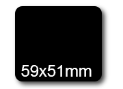 wereinaristea EtichetteAutoadesive, 59x51(51x59mm) Carta NERO, adesivo Permanente, angoli arrotondati, per ink-jet, laser e fotocopiatrici, su foglio A4 (210x297mm) bra3034NE