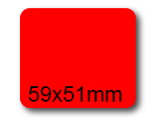 wereinaristea EtichetteAutoadesive, 59x51(51x59mm) Carta ROSSO, adesivo Permanente, angoli arrotondati, per ink-jet, laser e fotocopiatrici, su foglio A4 (210x297mm) bra3034RO