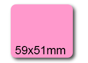 wereinaristea EtichetteAutoadesive, 59x51(51x59mm) Carta ROSA, adesivo Permanente, angoli arrotondati, per ink-jet, laser e fotocopiatrici, su foglio A4 (210x297mm) bra3034RS