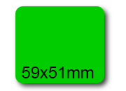 wereinaristea EtichetteAutoadesive, 59x51(51x59mm) Carta VERDE, adesivo Permanente, angoli arrotondati, per ink-jet, laser e fotocopiatrici, su foglio A4 (210x297mm).