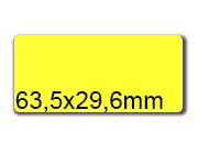 wereinaristea EtichetteAutoadesive, 63,5x29,6(29,6x63,5mm) Carta GIALLO, adesivo Permanente, angoli arrotondati, per ink-jet, laser e fotocopiatrici, su foglio A4 (210x297mm) bra3036GI