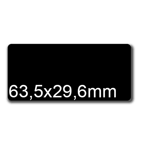wereinaristea EtichetteAutoadesive, 63,5x29,6(29,6x63,5mm) Carta NERO, adesivo Permanente, angoli arrotondati, per ink-jet, laser e fotocopiatrici, su foglio A4 (210x297mm).
