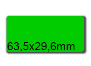 wereinaristea EtichetteAutoadesive, 63,5x29,6(29,6x63,5mm) Carta VERDE, adesivo Permanente, angoli arrotondati, per ink-jet, laser e fotocopiatrici, su foglio A4 (210x297mm).
