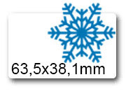 wereinaristea Etichette BASSE TEMPERATURE, COPRENTE. 63.5x29.6mm BIANCO (29,6x63,5mm) adesivo PERMANENTE, angoli arrotondati, per ink-jet, laser e fotocopiatrici, bordino di sicurezza, temperatura di applicazione fino a -5C e temperatura desercizio fino a -40C, su foglio A4 (210x297mm).