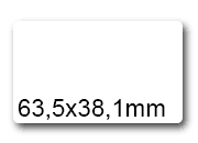 wereinaristea EtichetteAutoadesive INKJET POLIESTERE 63,5x38,1 (38,1x63,5mm) TRASPARENTElucido, adesivo PERMANENTE, angoli arrotondati, per ink-jet, su foglio A4 (210x297mm) .