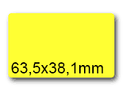 wereinaristea EtichetteAutoadesive, 63,5x38,1(38,1x63,5mm) Carta GIALLO, adesivo Permanente, angoli arrotondati, per ink-jet, laser e fotocopiatrici, su foglio A4 (210x297mm) bra3038GI