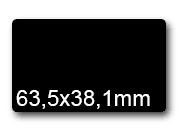 wereinaristea EtichetteAutoadesive, 63,5x38,1(38,1x63,5mm) Carta NERO, adesivo Permanente, angoli arrotondati, per ink-jet, laser e fotocopiatrici, su foglio A4 (210x297mm) bra3038NE