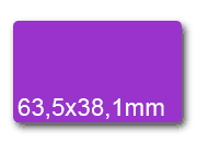 wereinaristea EtichetteAutoadesive, 63,5x38,1(38,1x63,5mm) Carta VIOLA, adesivo Permanente, angoli arrotondati, per ink-jet, laser e fotocopiatrici, su foglio A4 (210x297mm) bra3038VI
