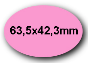 wereinaristea EtichetteAutoadesive OVALI, 63,5x42,3CartaROSA,mm(42,3x63,5mm) Carta, BRA3039rs.
