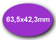 wereinaristea EtichetteAutoadesive OVALI, 63,5x42,3CartaVIOLA,mm(42,3x63,5mm) Carta, BRA3039vi.