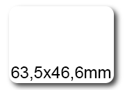 wereinaristea EtichetteAutoadesive, 63,5x46,6(46,6x63,5mm) Carta BIANCO, adesivo Permanente, angoli arrotondati, per ink-jet, laser e fotocopiatrici, su foglio A4 (210x297mm) bra3040