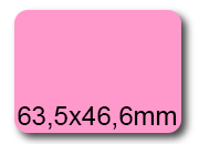 wereinaristea EtichetteAutoadesive, 63,5x46,6(46,6x63,5mm) Carta ROSA, adesivo Permanente, angoli arrotondati, per ink-jet, laser e fotocopiatrici, su foglio A4 (210x297mm) bra3040RS