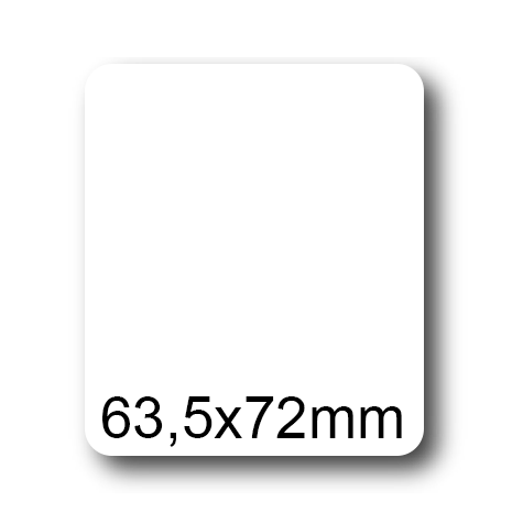 wereinaristea EtichetteAutoadesive 63,5x72(72x63,5) Carta BIANCO, adesivo Permanente, per ink-jet ad alta risoluzione, carta COPRENTE OPACA da 90 grammi, su foglio A4 (210x297mm).