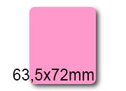 wereinaristea EtichetteAutoadesive, 63,5x72(72x63,5mm) Carta ROSA, adesivo Permanente, angoli arrotondati, per ink-jet, laser e fotocopiatrici, su foglio A4 (210x297mm) BRA3041rs