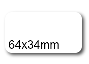 wereinaristea EtichetteAutoadesive, COPRENTE, 64x34(34x64mm) Carta BIANCO, adesivo Permanente, angoli arrotondati, per ink-jet, laser e fotocopiatrici, su foglio A4 (210x297mm).