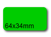 wereinaristea EtichetteAutoadesive, 64x34(34x64mm) Carta VERDE, adesivo Permanente, angoli arrotondati, per ink-jet, laser e fotocopiatrici, su foglio A4 (210x297mm).